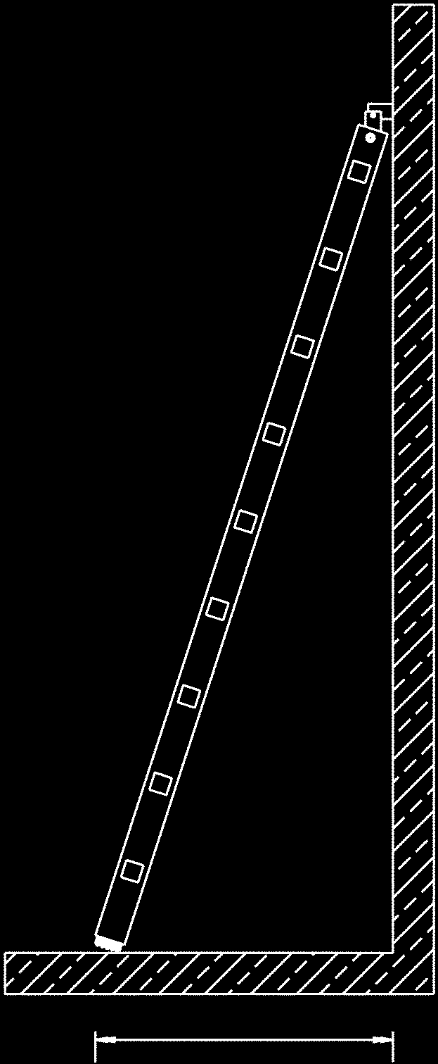 EN81 Leiter Typ 7 Gruben-Wandleiter mit Hebelmechanik zur Verringerung des Wandabstandes im unbenutzten Zustand, inkl. Dübel und Schrauben, optional mit Überwachungsschalter.