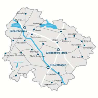 1.2 Lage des Landkreises in der EMN Abbildung 2: Lage des Landkreises in der EMN (Europäische Metropolregion Nürnberg, April 2013) 1.