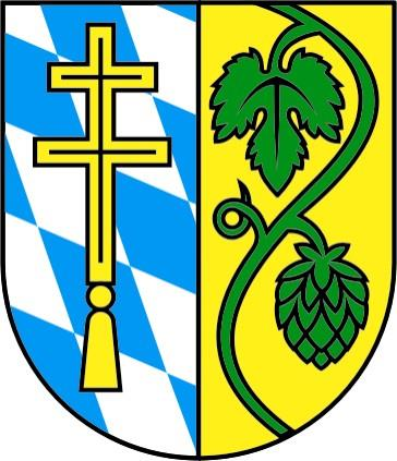 Landkreiswappen (seit April 1963) Scheyerer Kreuz und Rauten Verweis auf die enge Verflechtung des Gebiets mit den Grafen von Scheyern
