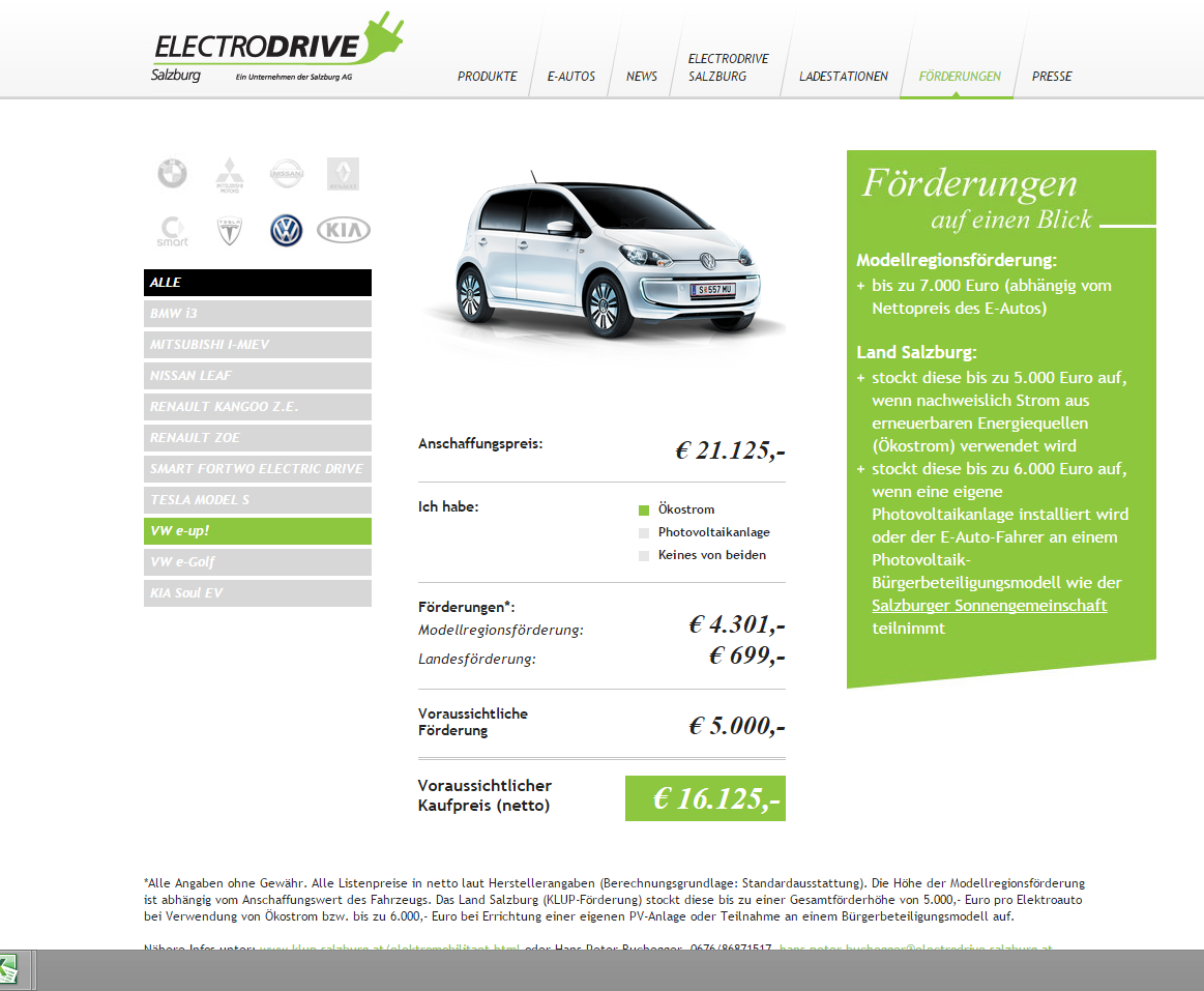 Förderungen elektro Antriebe