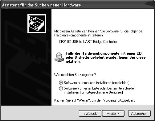 Unter Windows XP folgen Sie bitte den nachfolgenden Schritten, bei Windows Vista erfolgt die Installation vollautomatisch. Schnellstartanleitung Abb.