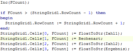 Zu Beginn des Programms musste ich erstmal die Zahlen 1,2 und den Operator bekommen, dies habe ich durch eine Simple Umrechnung gemacht.