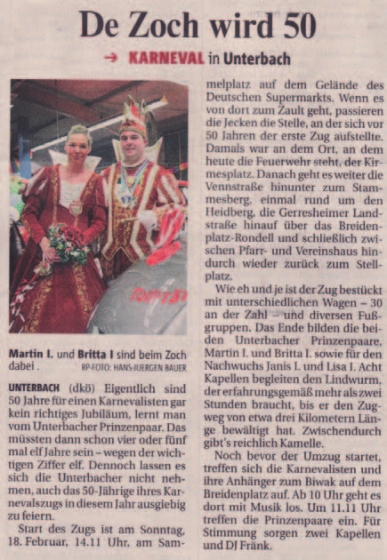 PRESSESPIEGEL Wochenpost 06.02.2007 Stadtanzeiger 07.02.2007 Wochenpost 06.
