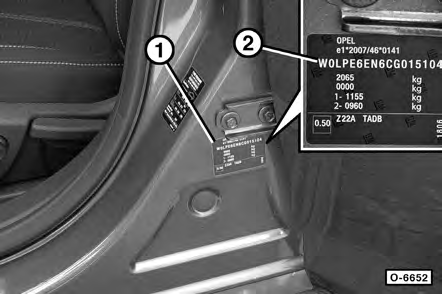 Fahrzeug- und Motoridentifizierung Anhand der Fahrzeug-Identifizierungsnummer (Fahrgestellnummer) kann das Fahrzeugmodell identifiziert werden.