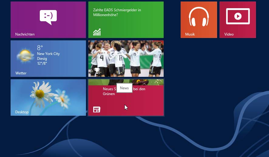 Microsoft und seine Apps Einige der in Windows 8 bereits vorinstallierten Apps wie etwa Wetter, News oder auch Sport basieren auf Bing, der Suchmaschine von Microsoft.