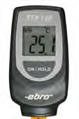 90 Temperatur Thermometer TTX 120 Typ K Thermometer Standard Mehrzweck-Thermometer Benötigtes Zubehör: NiCr-Ni Fühler (siehe Seite 106) SMP-Anschluss Batterie durch Benutzer austauschbar Messbereich