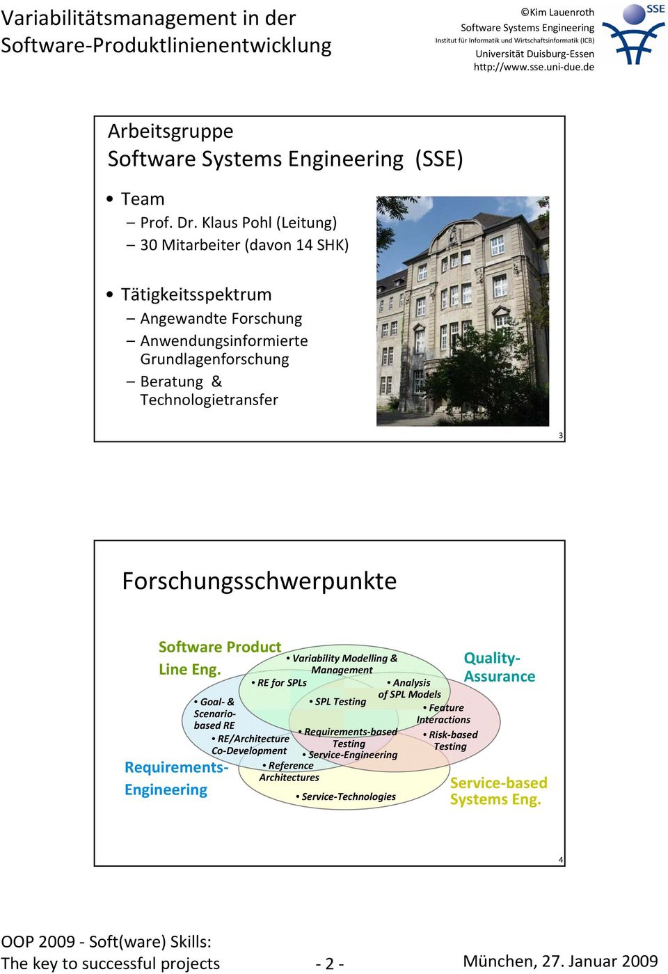 3 Forschungsschwerpunkte Software Product Line Eng.