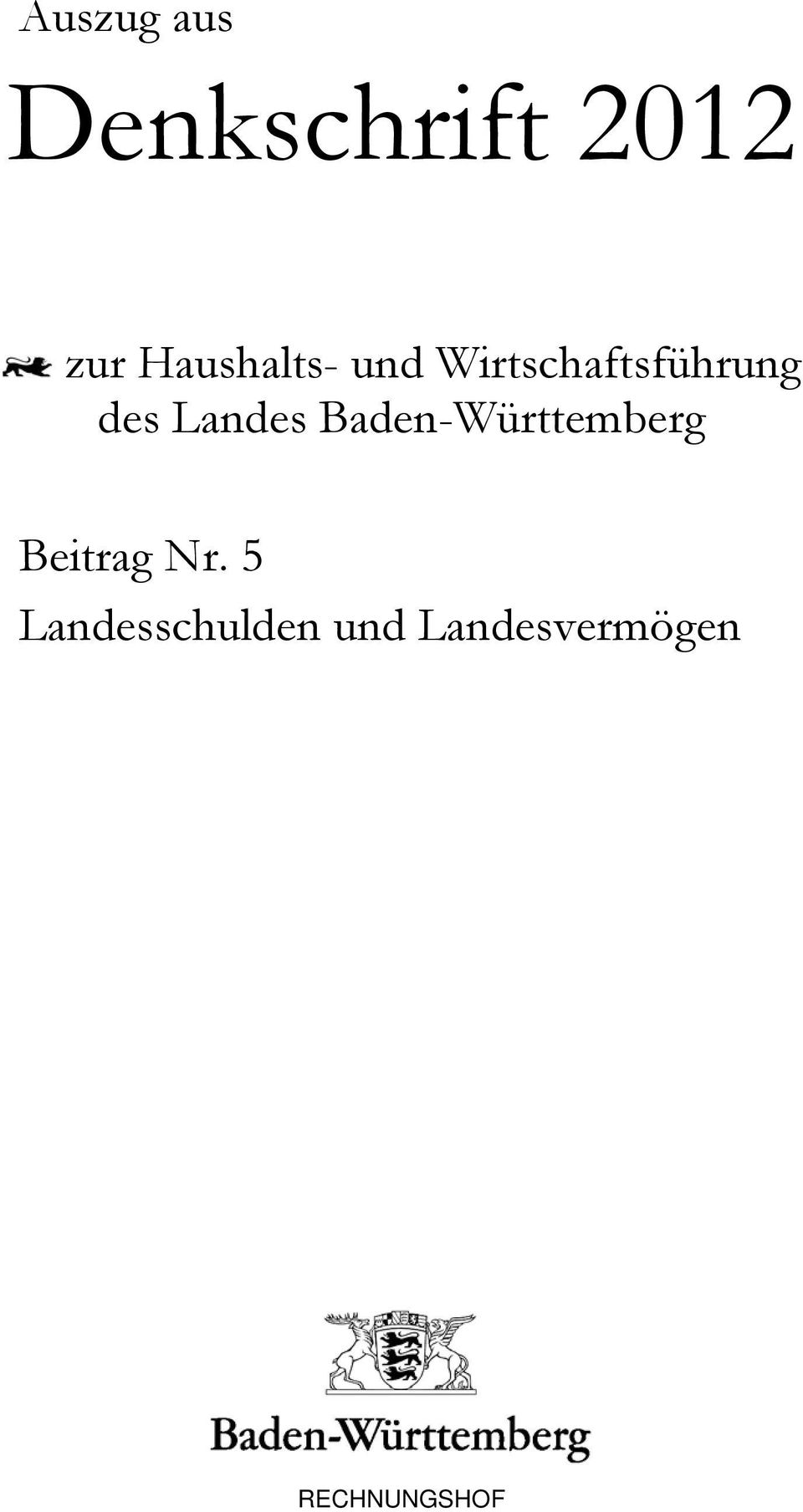 Landes Baden-Württemberg Beitrag Nr.