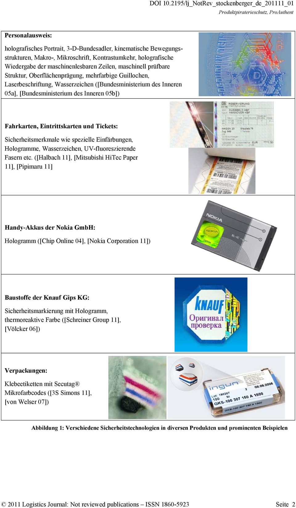 und Tickets: Sicherheitsmerkmale wie spezielle Einfärbungen, Hologramme, Wasserzeichen, UV-fluoreszierende Fasern etc.