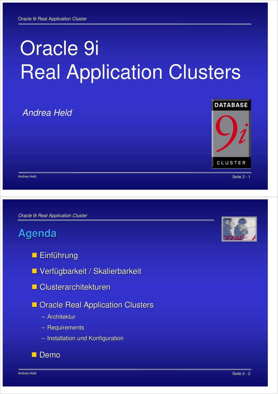 Clusterarchitekturen Oracle Real Application Clusters