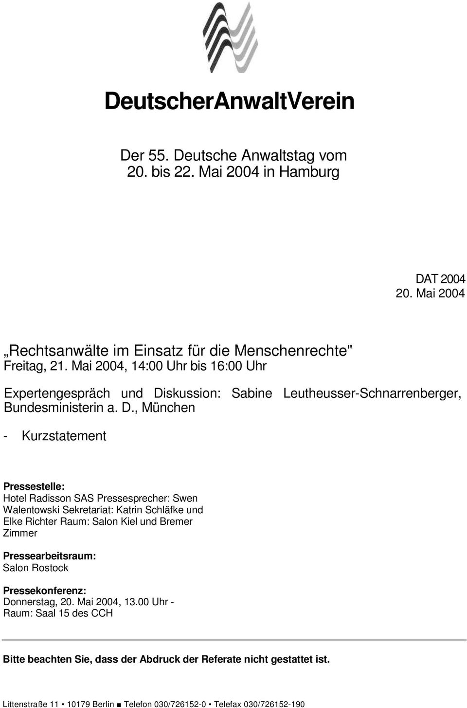 skussion: Sabine Leutheusser-Schnarrenberger, Bundesministerin a. D.