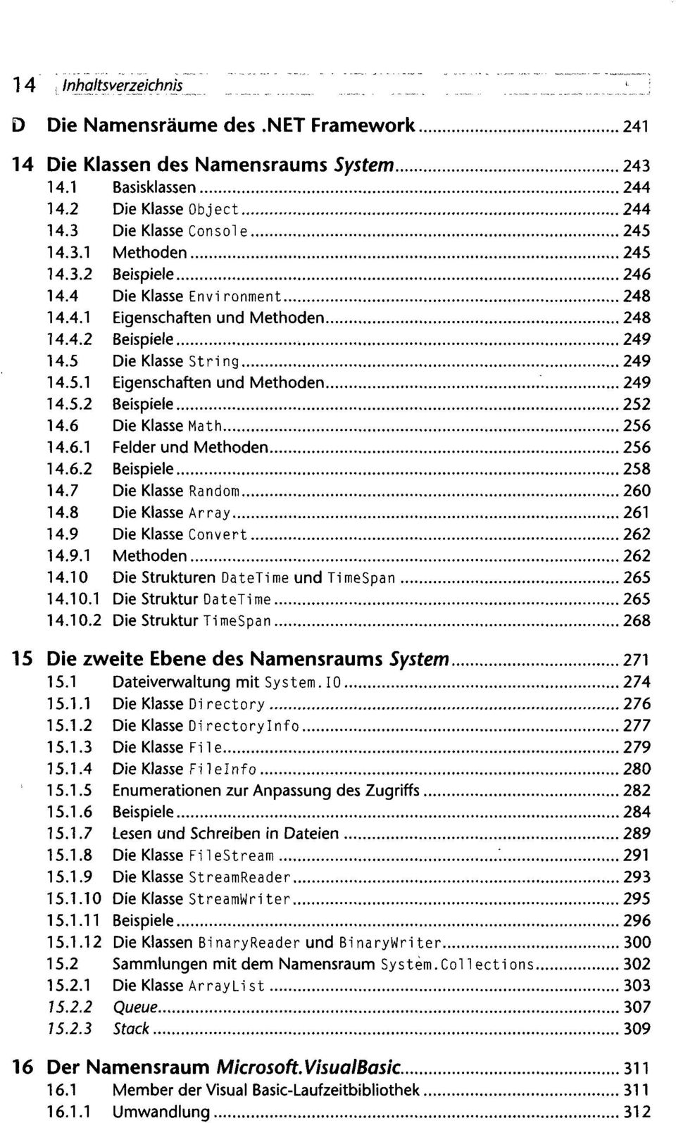 6 Die Klasse Math 256 14.6.1 Felder und Methoden 256 14.6.2 Beispiele 258 14.7 Die Klasse Random 260 14.8 Die Klasse Array 261 14.9 Die Klasse Convert 262 14.9.1 Methoden 262 14.