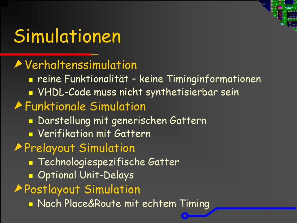 generischen Gattern Verifikation mit Gattern Prelayout Simulation