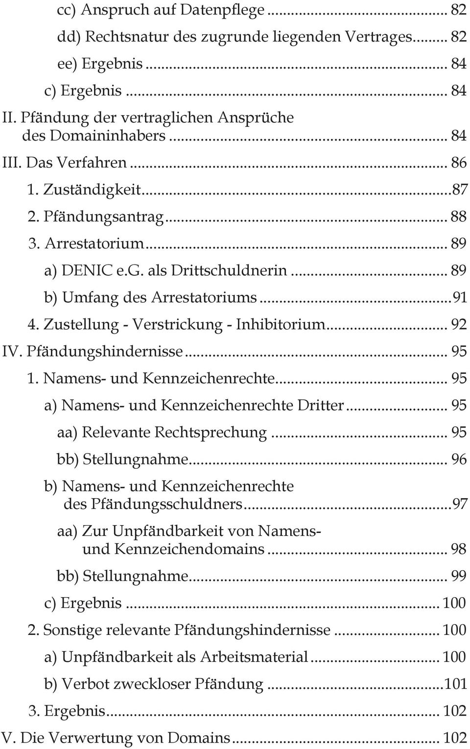 Zustellung - Verstrickung - Inhibitorium... 92 IV. Pfändungshindernisse... 95 1. Namens- und Kennzeichenrechte... 95 a) Namens- und Kennzeichenrechte Dritter... 95 aa) Relevante Rechtsprechung.