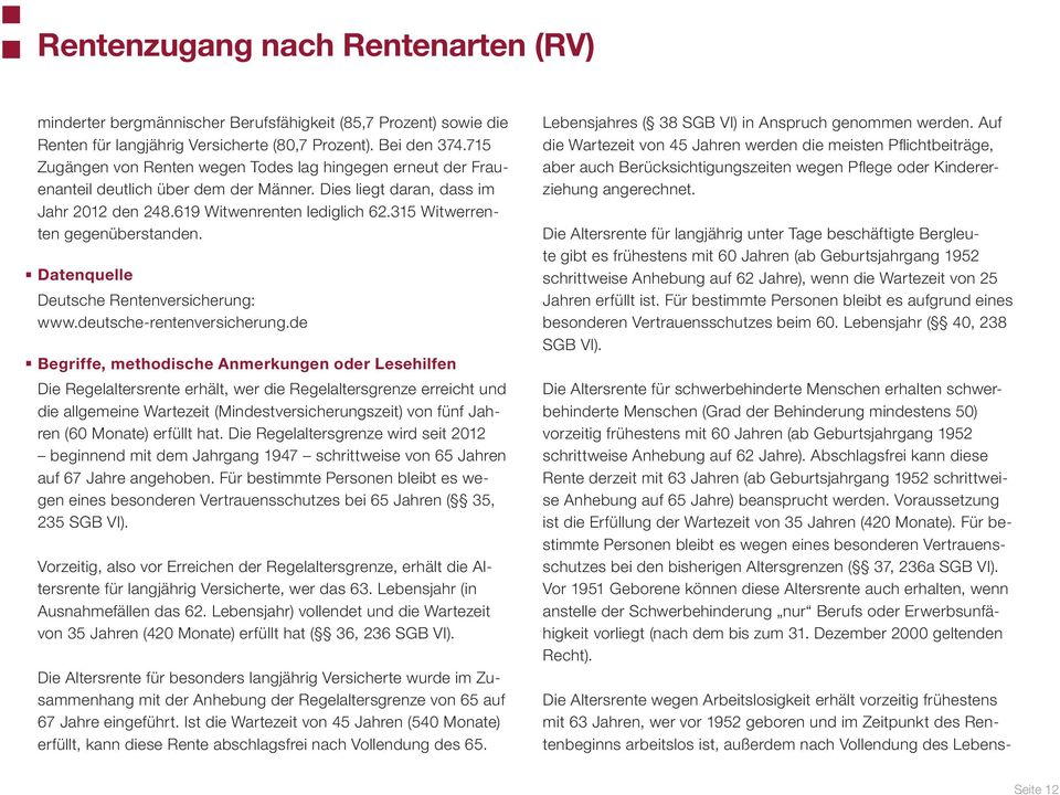 315 Witwerrenten gegenüberstanden. Datenquelle Deutsche Rentenversicherung: www.deutsche-rentenversicherung.