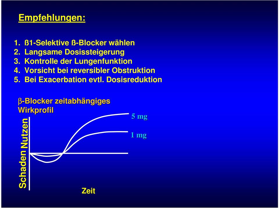 Vorsicht bei reversibler Obstruktion 5. Bei Exacerbation evtl.