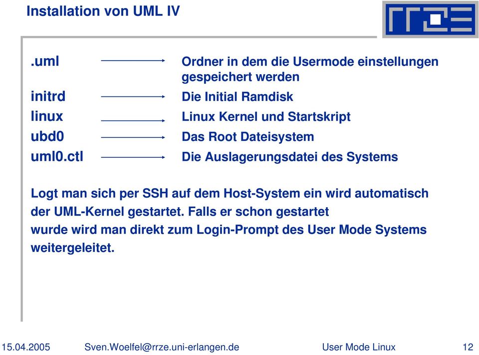 Startskript Das Root Dateisystem Die Auslagerungsdatei des Systems Logt man sich per SSH auf dem