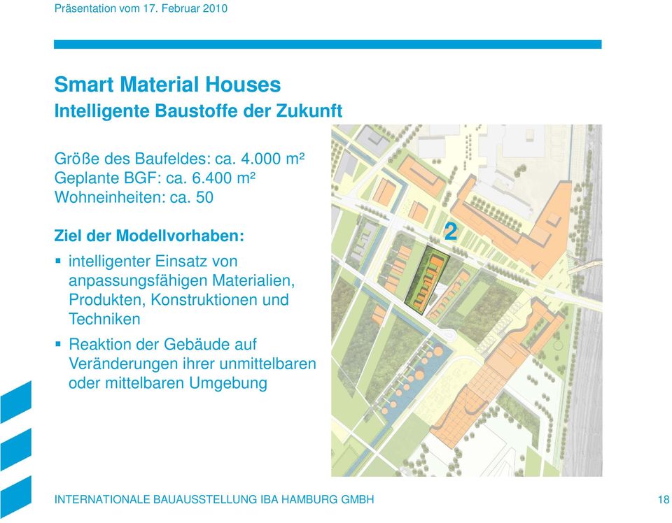 50 Ziel der Modellvorhaben: intelligenter Einsatz von anpassungsfähigen Materialien, Produkten,