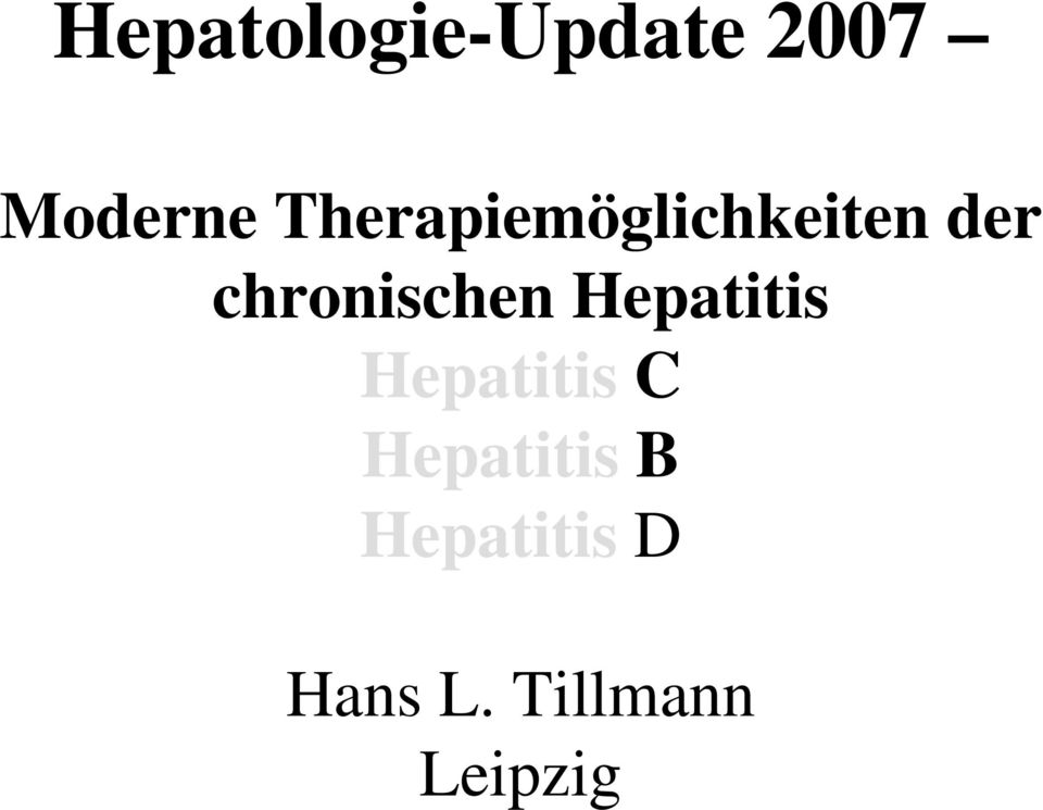 chronischen Hepatitis Hepatitis C