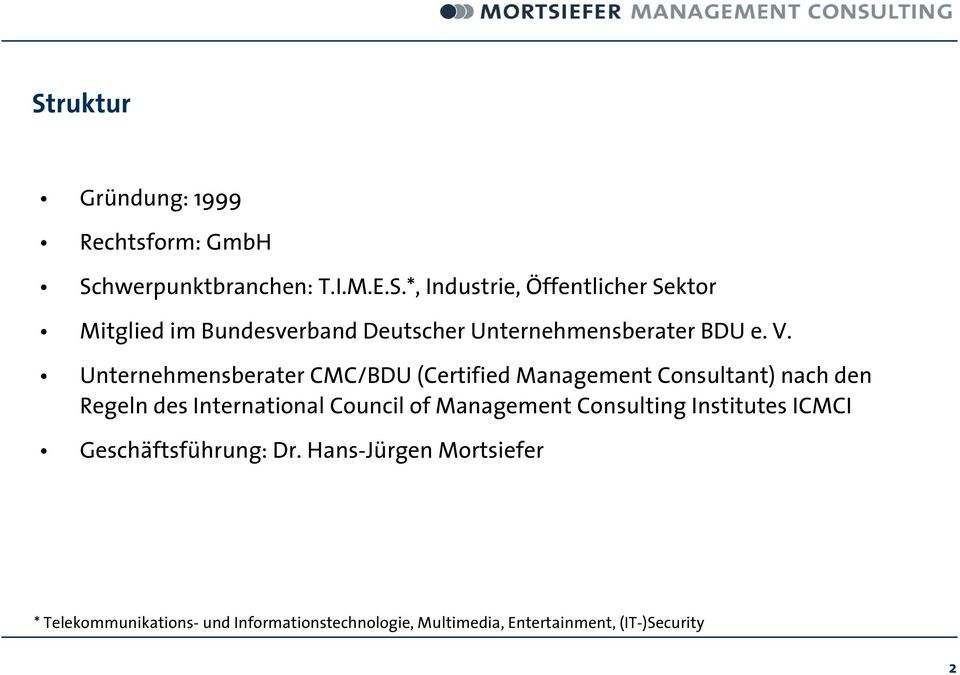 Management Consulting Institutes ICMCI Geschäftsführung: Dr.