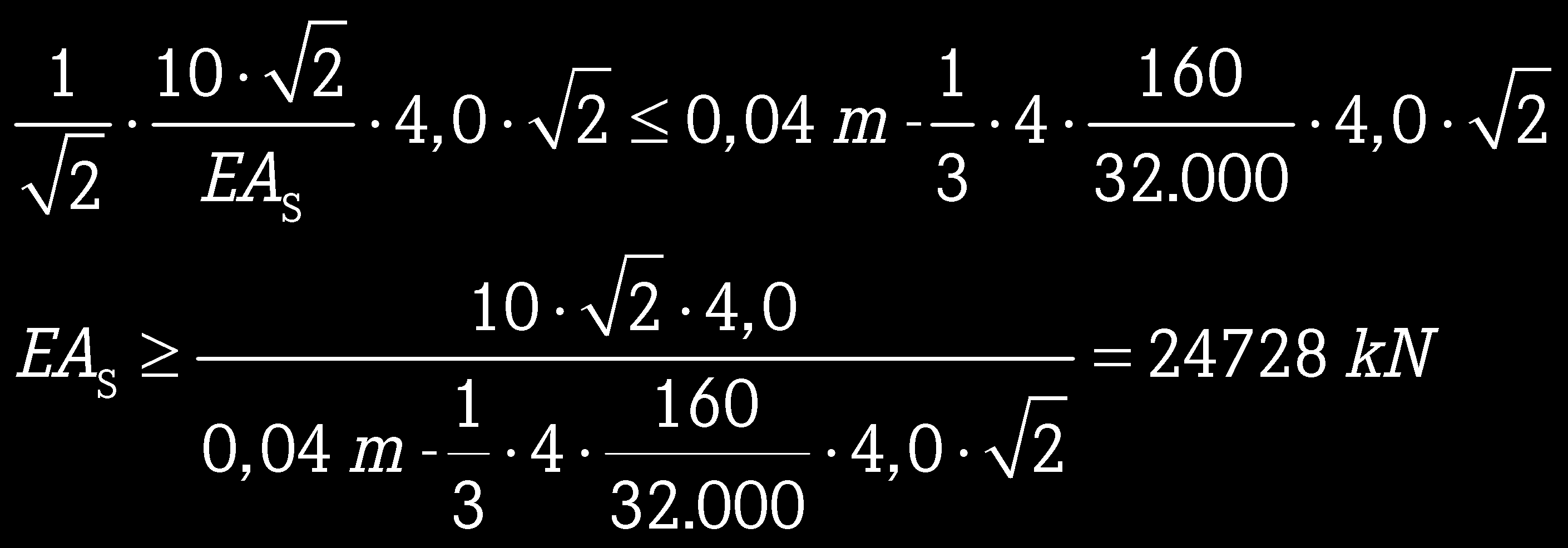 5. Beispielaufgabe 9 M 3,links : N - =/4 N - 3 F : N -3 =- 4 N - N -3 V -3 Virtuelle Arbeit: 5.