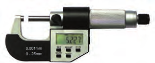 Digital-Bügelmessschraube IP 54 Digital micrometer IP 54 spritzwassergeschützt nach IP 54 mit großer Digital-Anzeige, Ziffern 7 mm mit automatischer Abschaltung Bügel lackiert Messtrommel