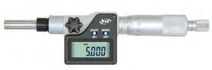 Digital-Einbau-Messschraube, IP 65 M 91 Digital micrometers head mit HM-Messfläche mit großer Digital-Anzeige Ablesung 0,001 mm/inch Messspindel 6,5 mm Anzeige mit ON/0-, mm/inch-, ABS- und