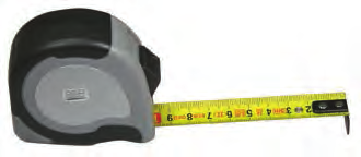 Taschenrollbandmaße, geeicht nach EG Genauigkeitsklasse II 5382 Pocket measuring tapes, stamp to EC class II gelblackierter Bandstahl, Teilung Ober- und Unterkante in schwarz, cm-bezifferung in