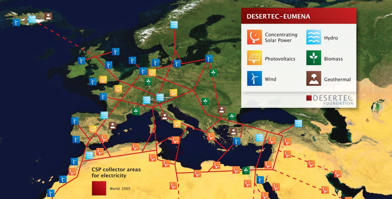 Das DESERTEC-Konzept für EU-MENA Die besten Standorte bieten den größten Nutzen für den Klimaschutz Mit denselben Klimaschutzinvestitionen kann an den besten Standorten mehr sauberer Strom