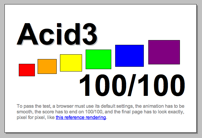 2.1 CSS Implementierungstest - Acid Test - Test-Webseiten - Acid1
