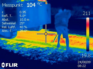 Aufnahmen mit der Wärmebildkamera
