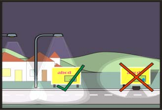 8. Beleuchtung Die Beleuchtung einer Strassenreklame kann die Verkehrssicherheit ebenfalls beeinträchtigen.