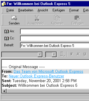 Kapitel 7 Bearbeiten von E-Mails Outlook Express bietet Ihnen noch weitere Möglichkeiten, als nur das Empfangen und Versenden von Mails.