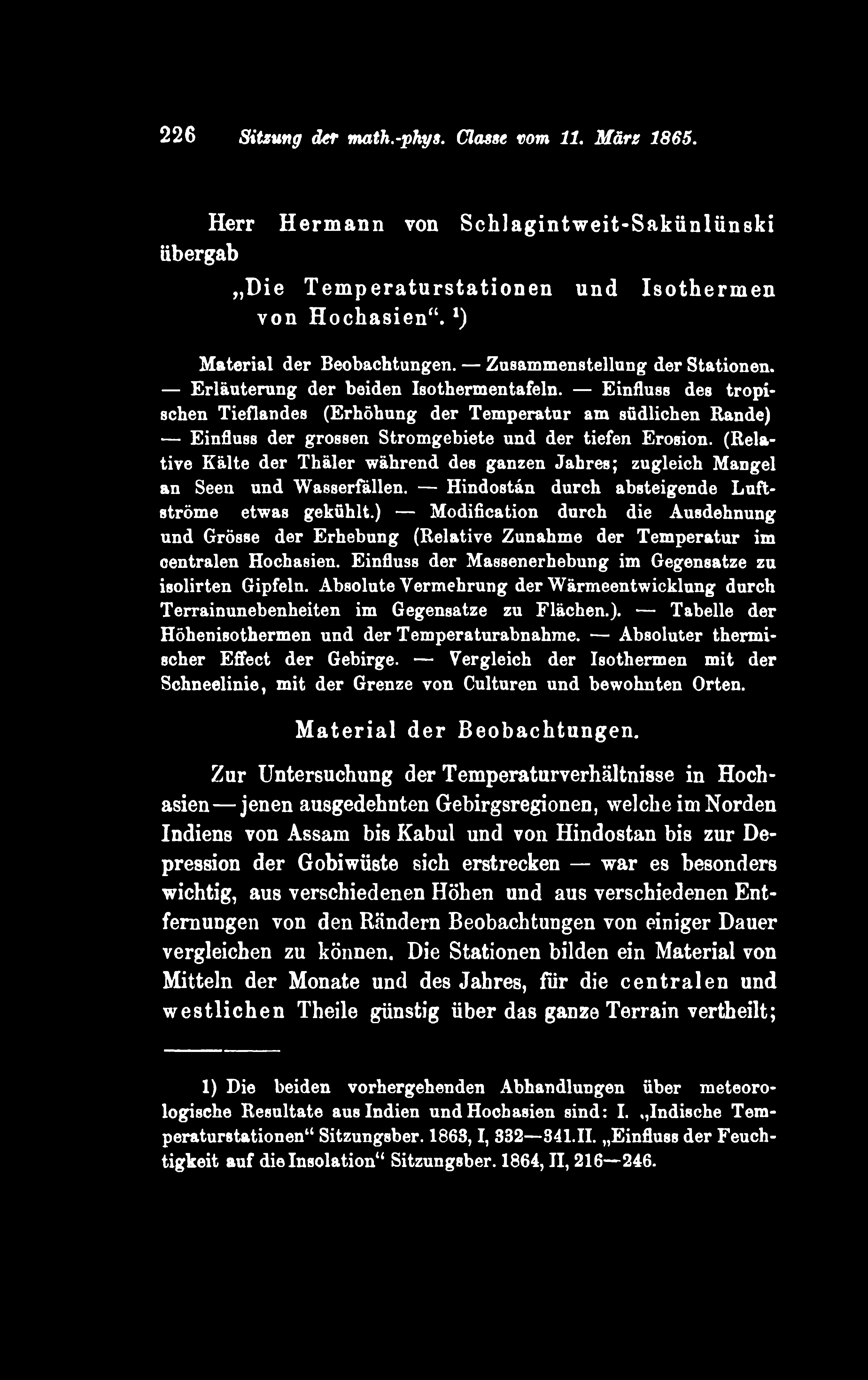 226 Sitzung der math.-phys. Classe vom 11. März 1865.