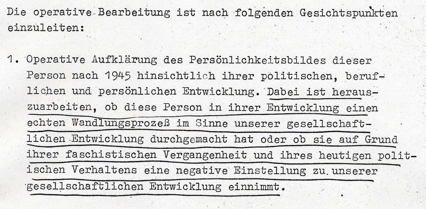 Stasi: - von 1950 bis 1960 70 NS-Täter entdeckt - nach 1961 insgesamt