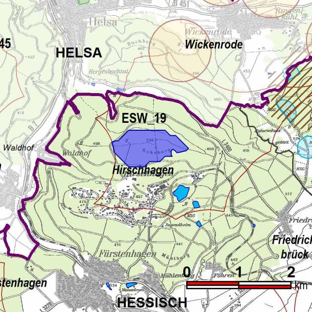Kennung: ESW 19 alt: ESW_019 Arbeitsname: Rohrberg Kommune/n: Hessisch Lichtenau Ortsteil/e: Hessisch Lichtenau 69,55 ha 1. Planentwurf 69,55 ha 69,55 ha Windgeschwindigkeit: 5.75 m/sek bis unter 6.