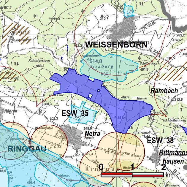 Kennung: ESW 35 alt: ESW_035 Arbeitsname: nördlich Netra, südlich Graburg Kommune/n: Ringgau, Weißenborn Ortsteil/e: Netra, Rittmannshausen, Röhrda, 253,98 ha 1.