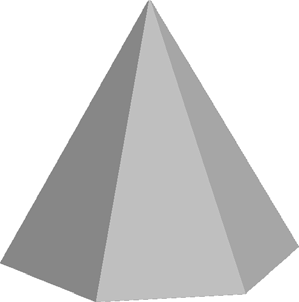 Netz einer sechsseitigen regelmäßigen Pyramide Die genaue Anleitung zur Konstruktion einer Pyramide kannst du dem Kapitel Flächenklassen in Solid Edge entnehmen.