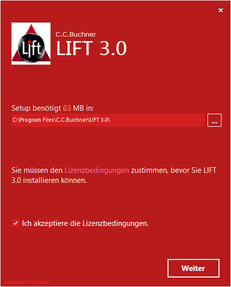 Die LIFT Installation Sollte die Installation nicht automatisch starten, wechseln Sie in den Download Ordner und