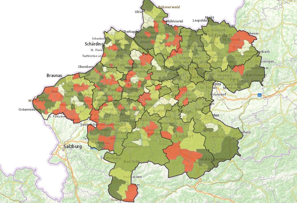 LR Rudi Anschober Seite 8 Transparente Darstellung der Quartiersplätze über Online-Landkarte - Landkarte mit Daten zu allen Gemeinden Auf der Website http://www.anschober.