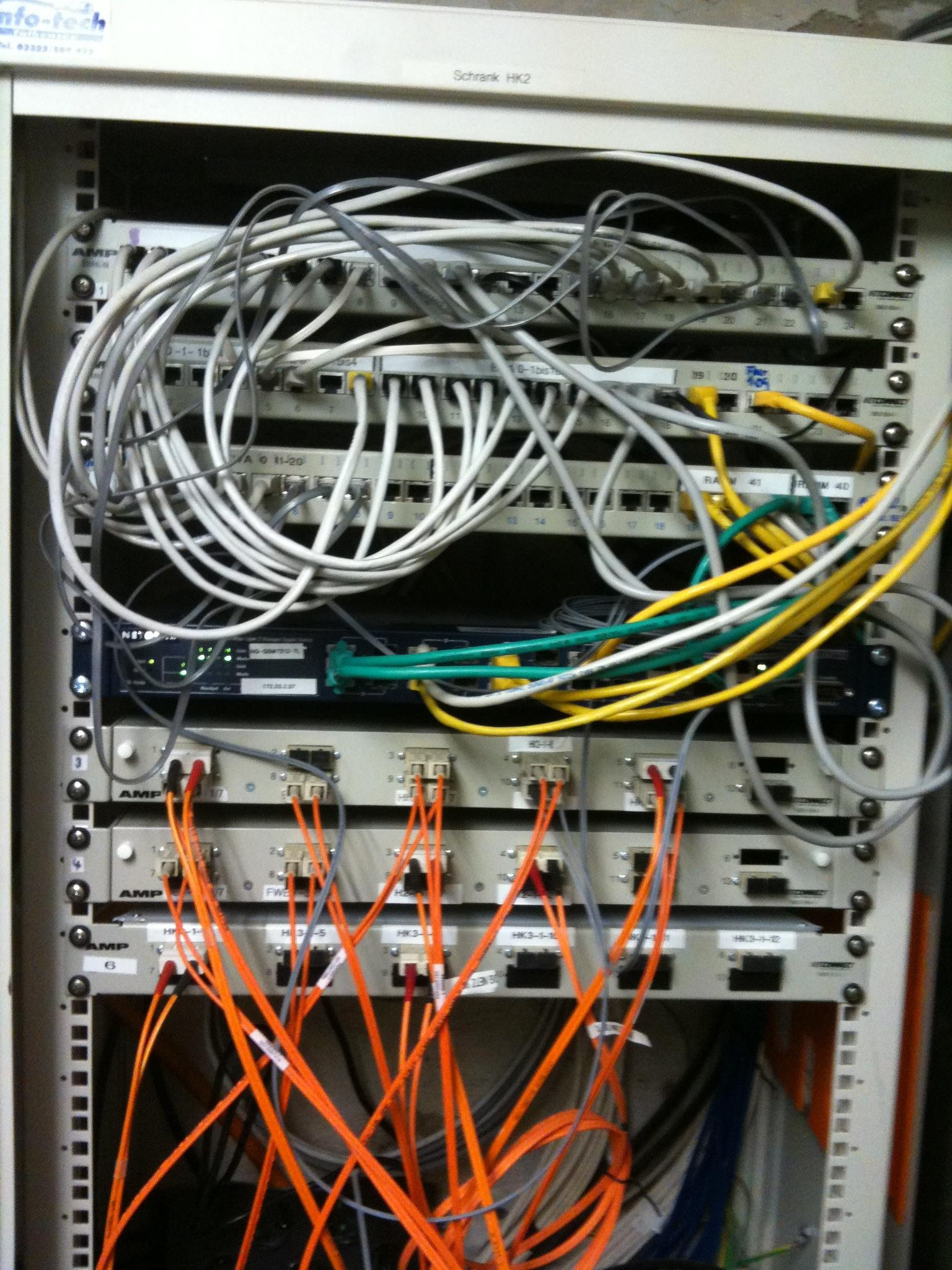 von vorgestern ein Subnetz /16 DHCP für alle direktes routing ins Internet teilweise Hubs 10 und 100mbit