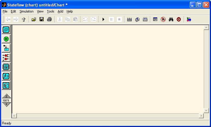 Stateflow-Editor (R13) Mit einem Doppelklick auf einen SF-Block öffnet sich der Stateflow-Editor SF Name und Pfad im Modell Parser (syntaktische