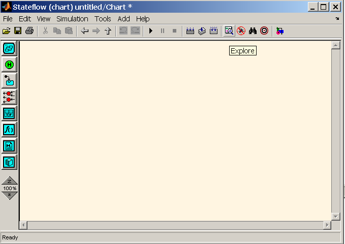 Stateflow-Editor (R14) Mit einem Doppelklick auf einen SF-Block öffnet sich der Stateflow-Editor SF Name und Pfad im Modell Parser (syntaktische