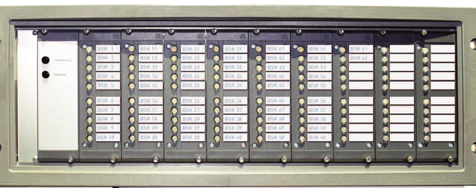 19 Tableau mit LEDs und/oder Schaltern Zum direkten Anschluss an die VS-UZ, max. 250 Rot/Grüne LEDs plus 20 Taster bzw. Schalter. Versorgungsspannung 24VDC.