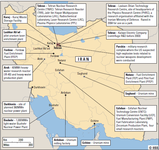 Iranische Nuklearstandorte 2011 Plutonium: Arak- Schwerwasserreaktor Busher- Leichtwasserreaktor Uran-Anreicherung Natanz: Urananreicherung Fordow:
