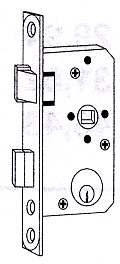 Zimmertür-Einsteckschlösser BKS, für Rundzylinder Zimmertür-Einsteckschloss BKS 63 RZ, vorgerichtet für Rund - zylinder, für überfälzte Türen, Entfernung 74 mm, Nuss 8 mm, mit Wechsel, Kasten
