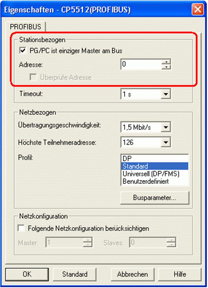 3 Problemanalyse 3.5.3 PG/PC Schnittstelle am Projektierungsrechner kontrollieren.