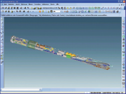>> Konstruktion & CAX Screenshot im Cocreate: Tunnelbohrmaschine und Gripperzylinder mit Arbeitsbühne.