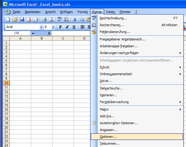 Excel - Basics 1 - Seite 8 von 11 Diese Änderung können Sie auch über einen Rechtsklick auf das Tabellenblatt-Register oder über Format Blatt Umbenennen erreichen Hintergrundfarbe des