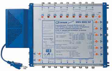 Der Spezialist für die SAT-ZF-Verteiltechnik SAT-ZF Verteiltechnik Kaskadierbarer Basis-Multischalter SMS 9962 NF, SMS 9982 NF Premium-Klasse mit unterschiedlichen SAT-Ausgangspegel, für 6 bis 8